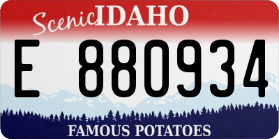 ID license plate E880934