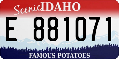 ID license plate E881071