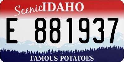 ID license plate E881937
