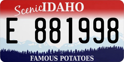 ID license plate E881998
