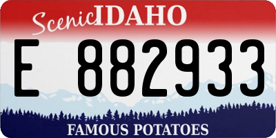 ID license plate E882933