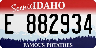 ID license plate E882934