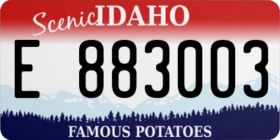 ID license plate E883003