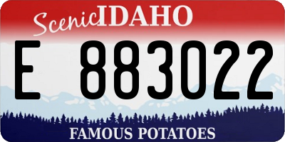 ID license plate E883022