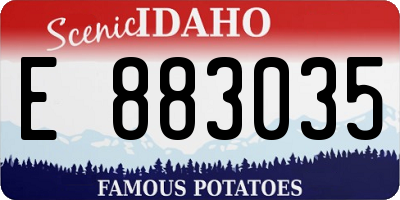 ID license plate E883035