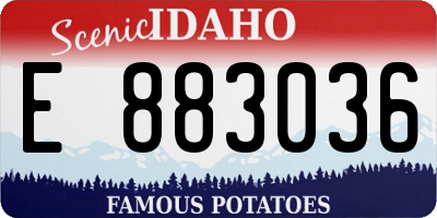 ID license plate E883036