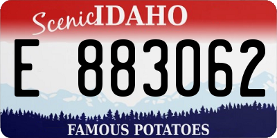 ID license plate E883062