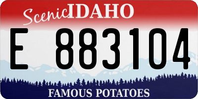 ID license plate E883104
