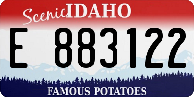 ID license plate E883122