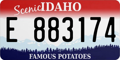 ID license plate E883174