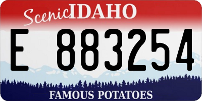 ID license plate E883254