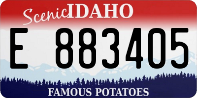 ID license plate E883405
