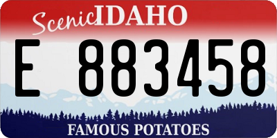 ID license plate E883458