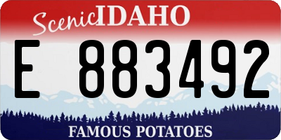 ID license plate E883492