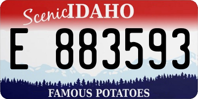 ID license plate E883593
