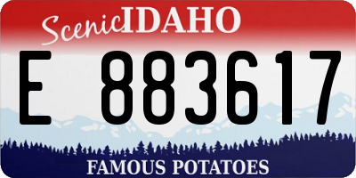 ID license plate E883617