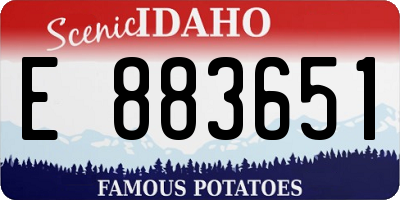 ID license plate E883651