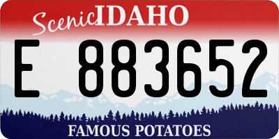 ID license plate E883652