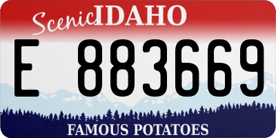ID license plate E883669
