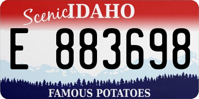 ID license plate E883698