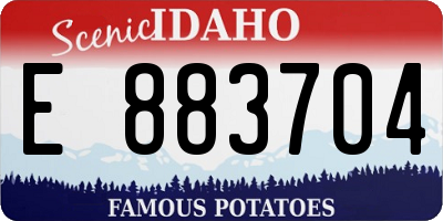 ID license plate E883704