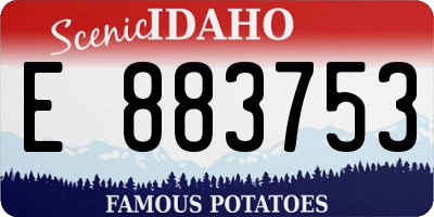 ID license plate E883753