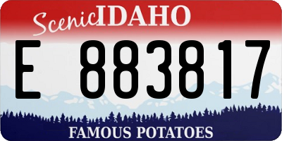 ID license plate E883817