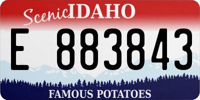 ID license plate E883843