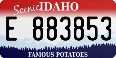 ID license plate E883853