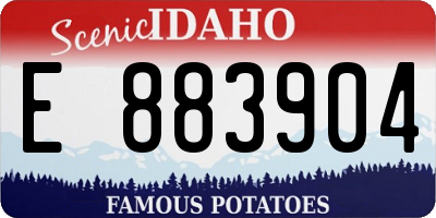 ID license plate E883904