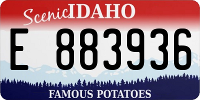ID license plate E883936