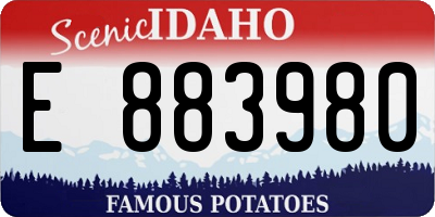 ID license plate E883980