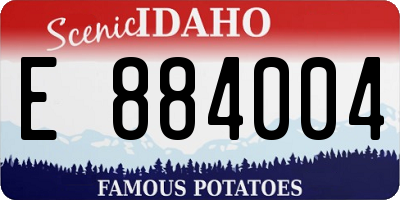 ID license plate E884004
