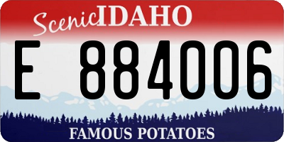 ID license plate E884006