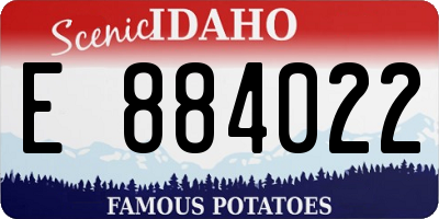 ID license plate E884022