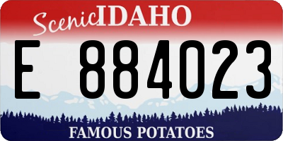 ID license plate E884023