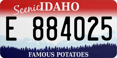 ID license plate E884025