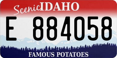 ID license plate E884058