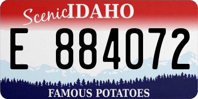 ID license plate E884072