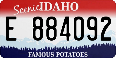 ID license plate E884092