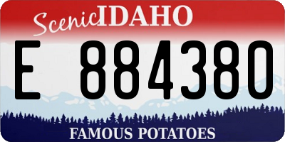 ID license plate E884380