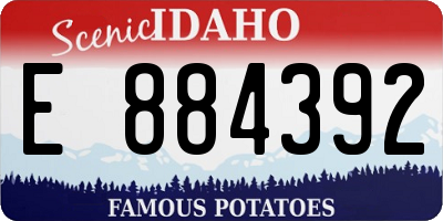 ID license plate E884392