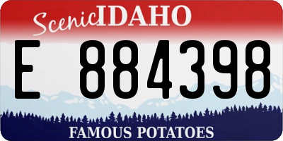ID license plate E884398