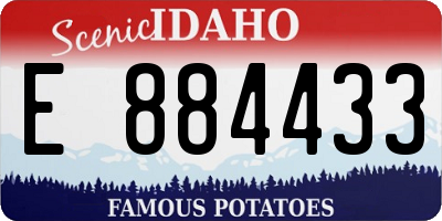 ID license plate E884433