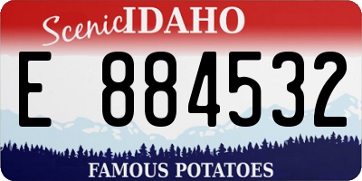 ID license plate E884532