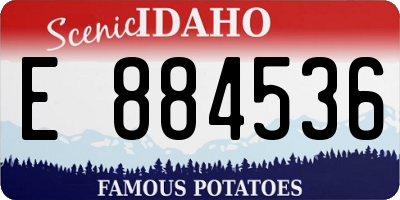 ID license plate E884536