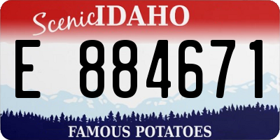 ID license plate E884671