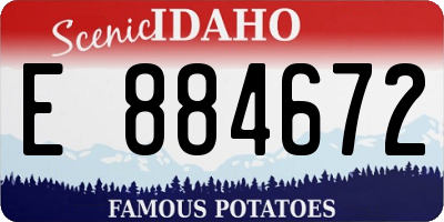 ID license plate E884672