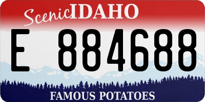 ID license plate E884688