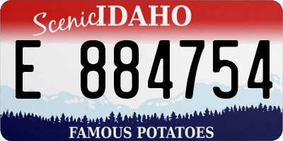ID license plate E884754